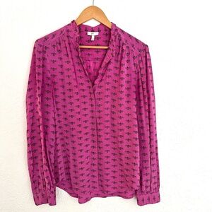 Pink Women Joie Silk Blouse, Preppy Chic, M, Classic